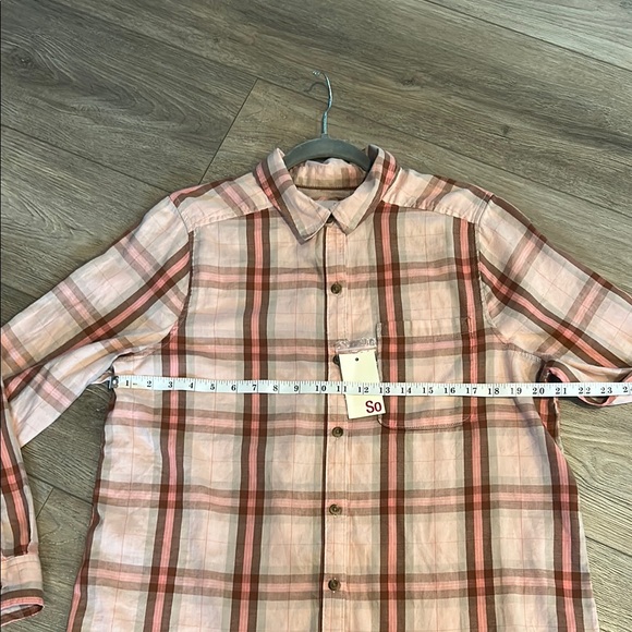 NWT SO Pink Plaid Button Down Shirt Size L - Picture 3 of 9